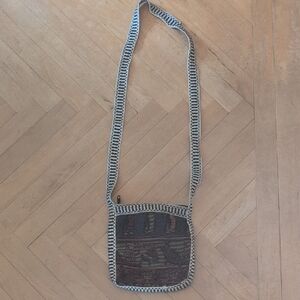 Striped Blue and Black Crossbody Bag